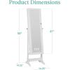 imageBest Choice Products Freestanding Jewelry Armoire Cabinet Full Length Standing Mirror Lockable Makeup Storage Organizer wVelvet Lining 3 Angles Lock Accessory Pouch 5 Shelves  Rustic BrownWhite