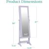 imageBest Choice Products Freestanding Jewelry Armoire Cabinet Full Length Standing Mirror Lockable Makeup Storage Organizer wVelvet Lining 3 Angles Lock Accessory Pouch 5 Shelves  Rustic BrownLavender