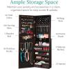 imageBest Choice Products Freestanding Jewelry Armoire Cabinet Full Length Standing Mirror Lockable Makeup Storage Organizer wVelvet Lining 3 Angles Lock Accessory Pouch 5 Shelves  Rustic BrownEspresso
