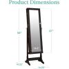imageBest Choice Products Freestanding Jewelry Armoire Cabinet Full Length Standing Mirror Lockable Makeup Storage Organizer wVelvet Lining 3 Angles Lock Accessory Pouch 5 Shelves  Rustic BrownEspresso