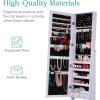 imageBest Choice Products Freestanding Jewelry Armoire Cabinet Full Length Standing Mirror Lockable Makeup Storage Organizer wVelvet Lining 3 Angles Lock Accessory Pouch 5 Shelves  Rustic BrownLavender