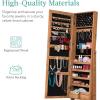 imageBest Choice Products Freestanding Jewelry Armoire Cabinet Full Length Standing Mirror Lockable Makeup Storage Organizer wVelvet Lining 3 Angles Lock Accessory Pouch 5 Shelves  Rustic BrownRustic Brown