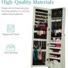imageBest Choice Products Freestanding Jewelry Armoire Cabinet Full Length Standing Mirror Lockable Makeup Storage Organizer wVelvet Lining 3 Angles Lock Accessory Pouch 5 Shelves  Rustic BrownSage