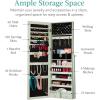 imageBest Choice Products Freestanding Jewelry Armoire Cabinet Full Length Standing Mirror Lockable Makeup Storage Organizer wVelvet Lining 3 Angles Lock Accessory Pouch 5 Shelves  Rustic BrownSage