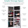 imageBest Choice Products Freestanding Jewelry Armoire Cabinet Full Length Standing Mirror Lockable Makeup Storage Organizer wVelvet Lining 3 Angles Lock Accessory Pouch 5 Shelves  Rustic BrownLavender