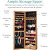 imageBest Choice Products Freestanding Jewelry Armoire Cabinet Full Length Standing Mirror Lockable Makeup Storage Organizer wVelvet Lining 3 Angles Lock Accessory Pouch 5 Shelves  Rustic BrownRustic Brown