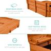 imageBest Choice Products Kids Outdoor Wooden Sandbox Large Cedar Wood with Foldable Bench Seats and Sand Protection Bottom Liner Included  BrownBrown