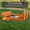 imageBest Choice Products Kids Outdoor Wooden Sandbox Large Cedar Wood with Foldable Bench Seats and Sand Protection Bottom Liner Included  BrownNatural