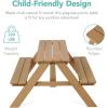 imageBest Choice Products Kids Wooden Picnic Table Outdoor Activity ampamp Dining Table wAdjustable Collapsible Umbrella Builtin Seats  Golden BrownNavyNaturalDark Pink