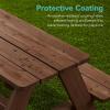imageBest Choice Products Kids Wooden Picnic Table Outdoor Activity ampamp Dining Table wAdjustable Collapsible Umbrella Builtin Seats  Golden BrownNavyWalnutRed