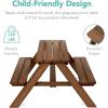 imageBest Choice Products Kids Wooden Picnic Table Outdoor Activity ampamp Dining Table wAdjustable Collapsible Umbrella Builtin Seats  Golden BrownNavyWalnutRed