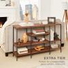 imageBest Choice Products Large Console Table 4Tier 55in Rustic Industrial Sofa Table Storage for Living Room Entryway Foyer Hallway wEVA NonScratch Feet Steel Frame  BrownBrown