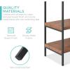 imageBest Choice Products Large Console Table 4Tier 55in Rustic Industrial Sofa Table Storage for Living Room Entryway Foyer Hallway wEVA NonScratch Feet Steel Frame  BrownBrown