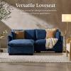imageBest Choice Products Modern Loveseat Sofa for Living Room Corduroy Recliner Removable Cover Spring Cushions Solid Wood Frame Easy Assembly for Small Spaces 82in  IvoryStone Blue