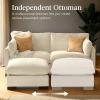 imageBest Choice Products Modern Loveseat Sofa for Living Room Corduroy Recliner Removable Cover Spring Cushions Solid Wood Frame Easy Assembly for Small Spaces 82in  IvoryIvory