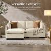 imageBest Choice Products Modern Loveseat Sofa for Living Room Corduroy Recliner Removable Cover Spring Cushions Solid Wood Frame Easy Assembly for Small Spaces 82in  IvoryIvory