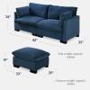 imageBest Choice Products Modern Loveseat Sofa for Living Room Corduroy Recliner Removable Cover Spring Cushions Solid Wood Frame Easy Assembly for Small Spaces 82in  IvoryStone Blue