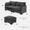 imageBest Choice Products Modern Loveseat Sofa for Living Room Corduroy Recliner Removable Cover Spring Cushions Solid Wood Frame Easy Assembly for Small Spaces 82in  IvoryGrey