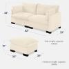 imageBest Choice Products Modern Loveseat Sofa for Living Room Corduroy Recliner Removable Cover Spring Cushions Solid Wood Frame Easy Assembly for Small Spaces 82in  IvoryIvory