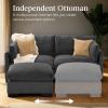 imageBest Choice Products Modern Loveseat Sofa for Living Room Corduroy Recliner Removable Cover Spring Cushions Solid Wood Frame Easy Assembly for Small Spaces 82in  IvoryGrey