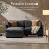 imageBest Choice Products Modern Loveseat Sofa for Living Room Corduroy Recliner Removable Cover Spring Cushions Solid Wood Frame Easy Assembly for Small Spaces 82in  IvoryGrey
