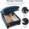 imageBest Choice Products Modern Loveseat Sofa for Living Room Corduroy Recliner Removable Cover Spring Cushions Solid Wood Frame Easy Assembly for Small Spaces 82in  IvoryStone Blue