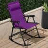 imageBest Choice Products Outdoor Folding Rocking Chair Zero Gravity Lounge Chair Patio Rocker wHeadrest Pillow  Peacock BlueAmethyst Purple