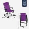 imageBest Choice Products Outdoor Folding Rocking Chair Zero Gravity Lounge Chair Patio Rocker wHeadrest Pillow  Peacock BlueAmethyst Purple