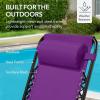imageBest Choice Products Outdoor Folding Rocking Chair Zero Gravity Lounge Chair Patio Rocker wHeadrest Pillow  Peacock BlueAmethyst Purple