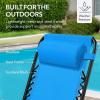 imageBest Choice Products Outdoor Folding Rocking Chair Zero Gravity Lounge Chair Patio Rocker wHeadrest Pillow  Peacock BlueAqua Blue