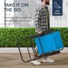 imageBest Choice Products Outdoor Folding Rocking Chair Zero Gravity Lounge Chair Patio Rocker wHeadrest Pillow  Peacock BlueAqua Blue