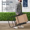 imageBest Choice Products Outdoor Folding Rocking Chair Zero Gravity Lounge Chair Patio Rocker wHeadrest Pillow  Peacock BlueBeige