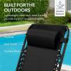 imageBest Choice Products Outdoor Folding Rocking Chair Zero Gravity Lounge Chair Patio Rocker wHeadrest Pillow  Peacock BlueBlack