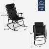 imageBest Choice Products Outdoor Folding Rocking Chair Zero Gravity Lounge Chair Patio Rocker wHeadrest Pillow  Peacock BlueBlack