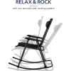 imageBest Choice Products Outdoor Folding Rocking Chair Zero Gravity Lounge Chair Patio Rocker wHeadrest Pillow  Peacock BlueBlack
