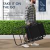 imageBest Choice Products Outdoor Folding Rocking Chair Zero Gravity Lounge Chair Patio Rocker wHeadrest Pillow  Peacock BlueBlack