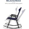 imageBest Choice Products Outdoor Folding Rocking Chair Zero Gravity Lounge Chair Patio Rocker wHeadrest Pillow  Peacock BlueBlue