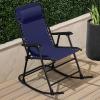 imageBest Choice Products Outdoor Folding Rocking Chair Zero Gravity Lounge Chair Patio Rocker wHeadrest Pillow  Peacock BlueBlue