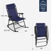 imageBest Choice Products Outdoor Folding Rocking Chair Zero Gravity Lounge Chair Patio Rocker wHeadrest Pillow  Peacock BlueBlue