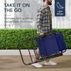 imageBest Choice Products Outdoor Folding Rocking Chair Zero Gravity Lounge Chair Patio Rocker wHeadrest Pillow  Peacock BlueBlue