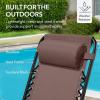 imageBest Choice Products Outdoor Folding Rocking Chair Zero Gravity Lounge Chair Patio Rocker wHeadrest Pillow  Peacock BlueBrown