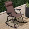 imageBest Choice Products Outdoor Folding Rocking Chair Zero Gravity Lounge Chair Patio Rocker wHeadrest Pillow  Peacock BlueBrown