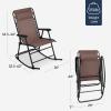 imageBest Choice Products Outdoor Folding Rocking Chair Zero Gravity Lounge Chair Patio Rocker wHeadrest Pillow  Peacock BlueBrown