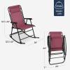 imageBest Choice Products Outdoor Folding Rocking Chair Zero Gravity Lounge Chair Patio Rocker wHeadrest Pillow  Peacock BlueBurgundy
