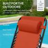 imageBest Choice Products Outdoor Folding Rocking Chair Zero Gravity Lounge Chair Patio Rocker wHeadrest Pillow  Peacock BlueBurnt Orange