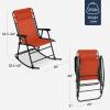 imageBest Choice Products Outdoor Folding Rocking Chair Zero Gravity Lounge Chair Patio Rocker wHeadrest Pillow  Peacock BlueBurnt Orange