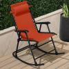 imageBest Choice Products Outdoor Folding Rocking Chair Zero Gravity Lounge Chair Patio Rocker wHeadrest Pillow  Peacock BlueBurnt Orange