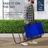 imageBest Choice Products Outdoor Folding Rocking Chair Zero Gravity Lounge Chair Patio Rocker wHeadrest Pillow  Peacock BlueCobalt Blue