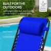imageBest Choice Products Outdoor Folding Rocking Chair Zero Gravity Lounge Chair Patio Rocker wHeadrest Pillow  Peacock BlueCobalt Blue