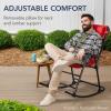 imageBest Choice Products Outdoor Folding Rocking Chair Zero Gravity Lounge Chair Patio Rocker wHeadrest Pillow  Peacock BlueCobalt Blue